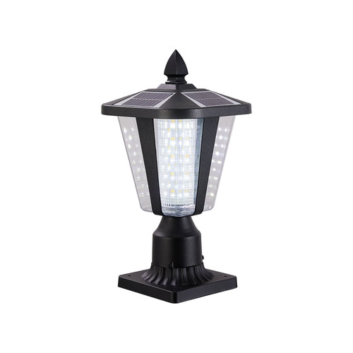 15'(H) Solar Powered Outdoor Lantern, Modern Garden Light with LED for