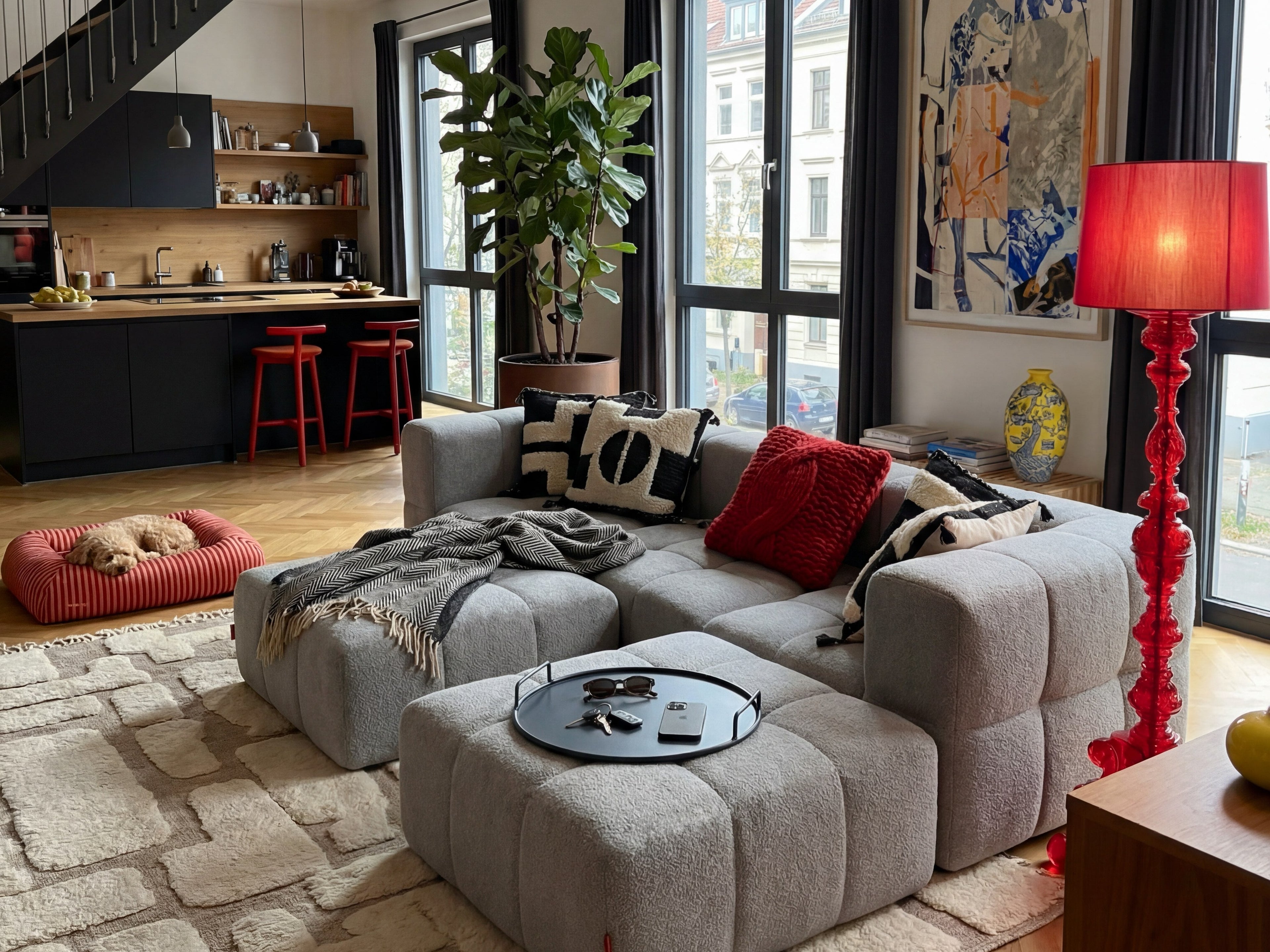 4 Teiliges Modulares Sofa – Grau-4