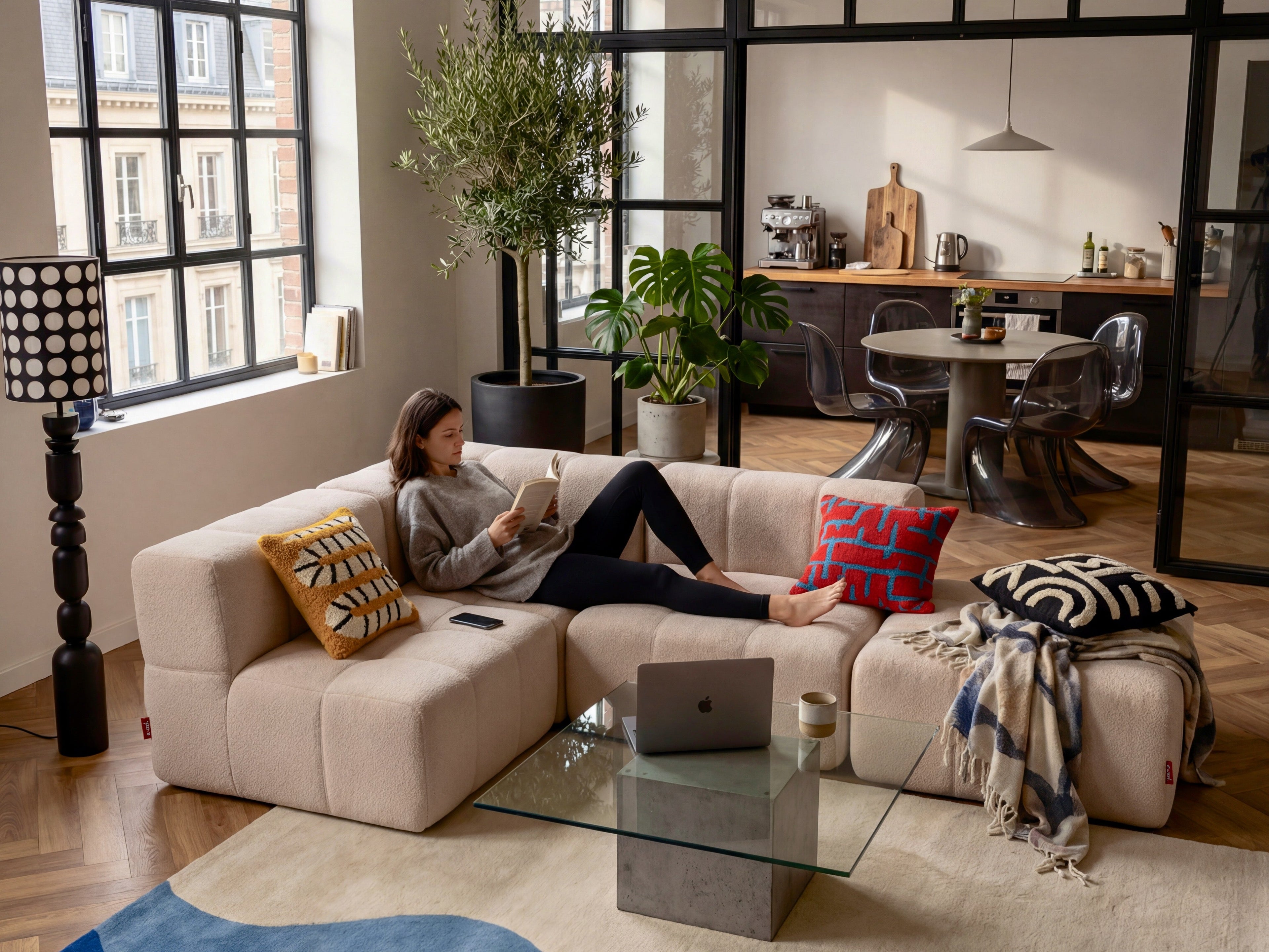 5 Teiliges Modulares Sofa – Beige-4