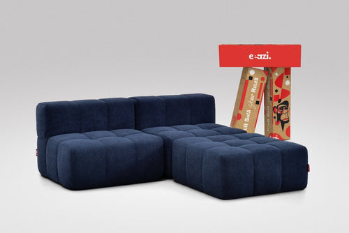 3 Teiliges Modulares Sofa – Blau-0