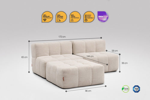 3 Teiliges Modulares Sofa – Beige-1