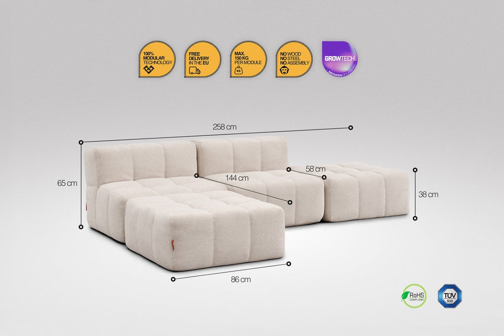 4 Teiliges Modulares Sofa – Beige-2