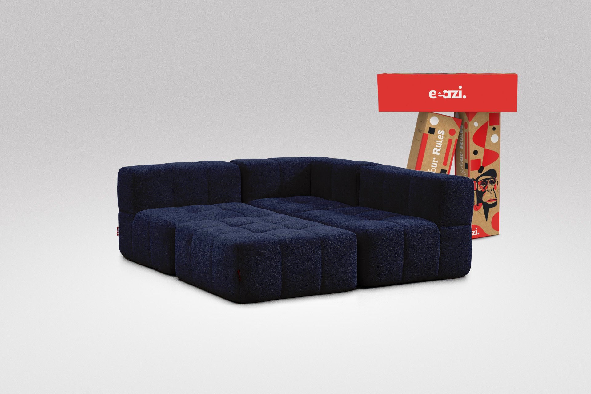 4 Teiliges Modulares Sofa – Blau-0