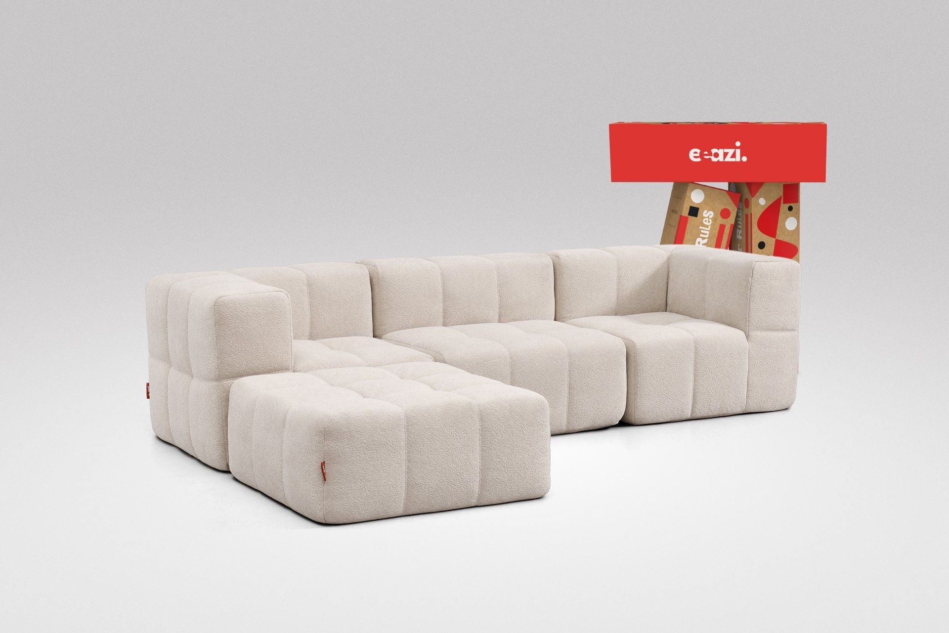 4 Teiliges Modulares Sofa – Beige-0