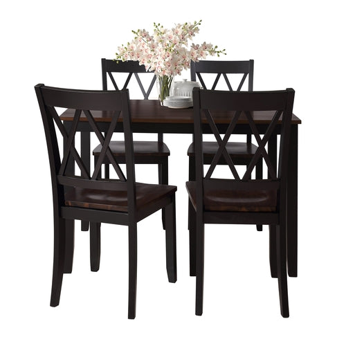 5-Piece Dining Table Set Home Kitchen Table and Chairs Wood Dining Set