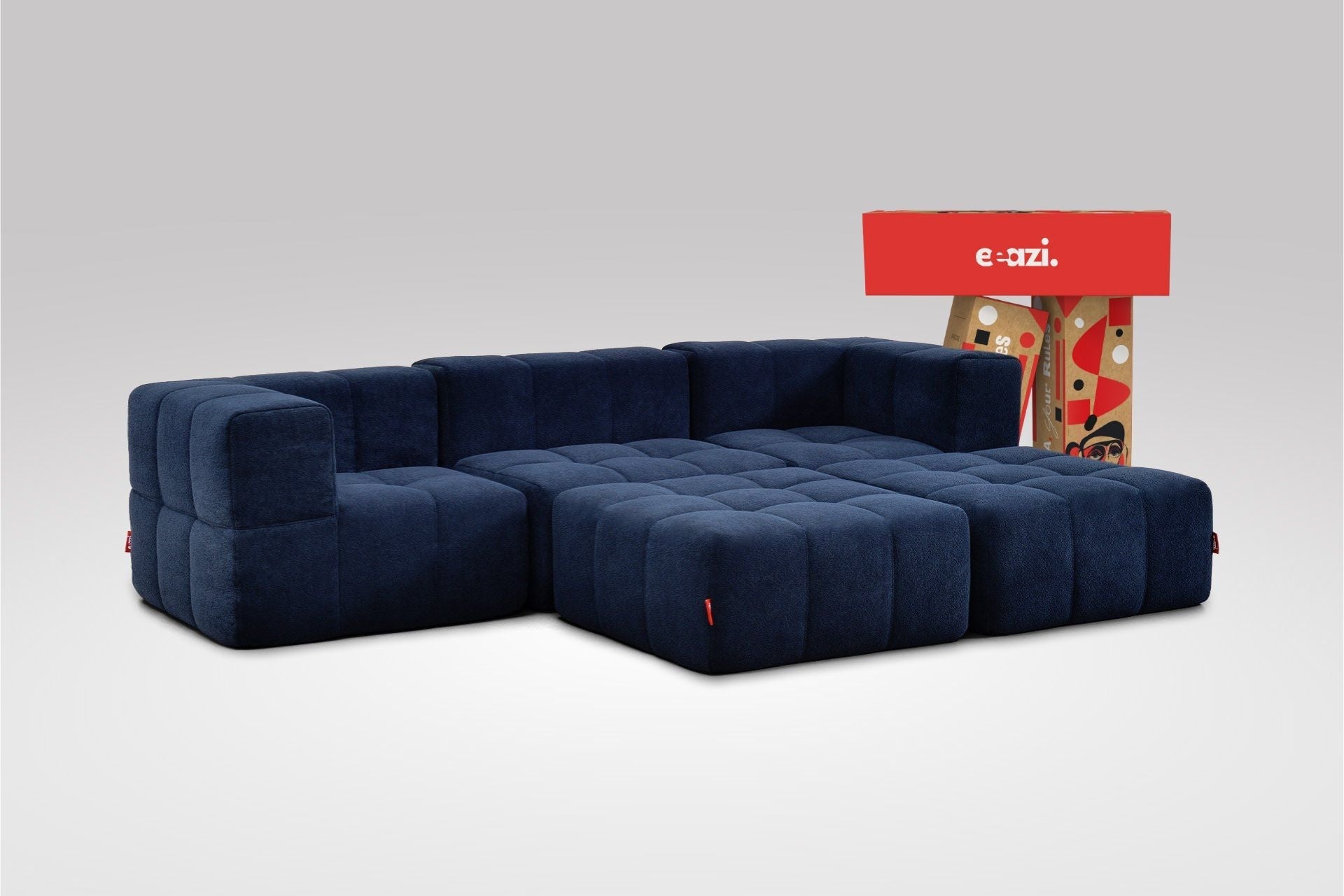5 Teiliges Modulares Sofa – Blau-0