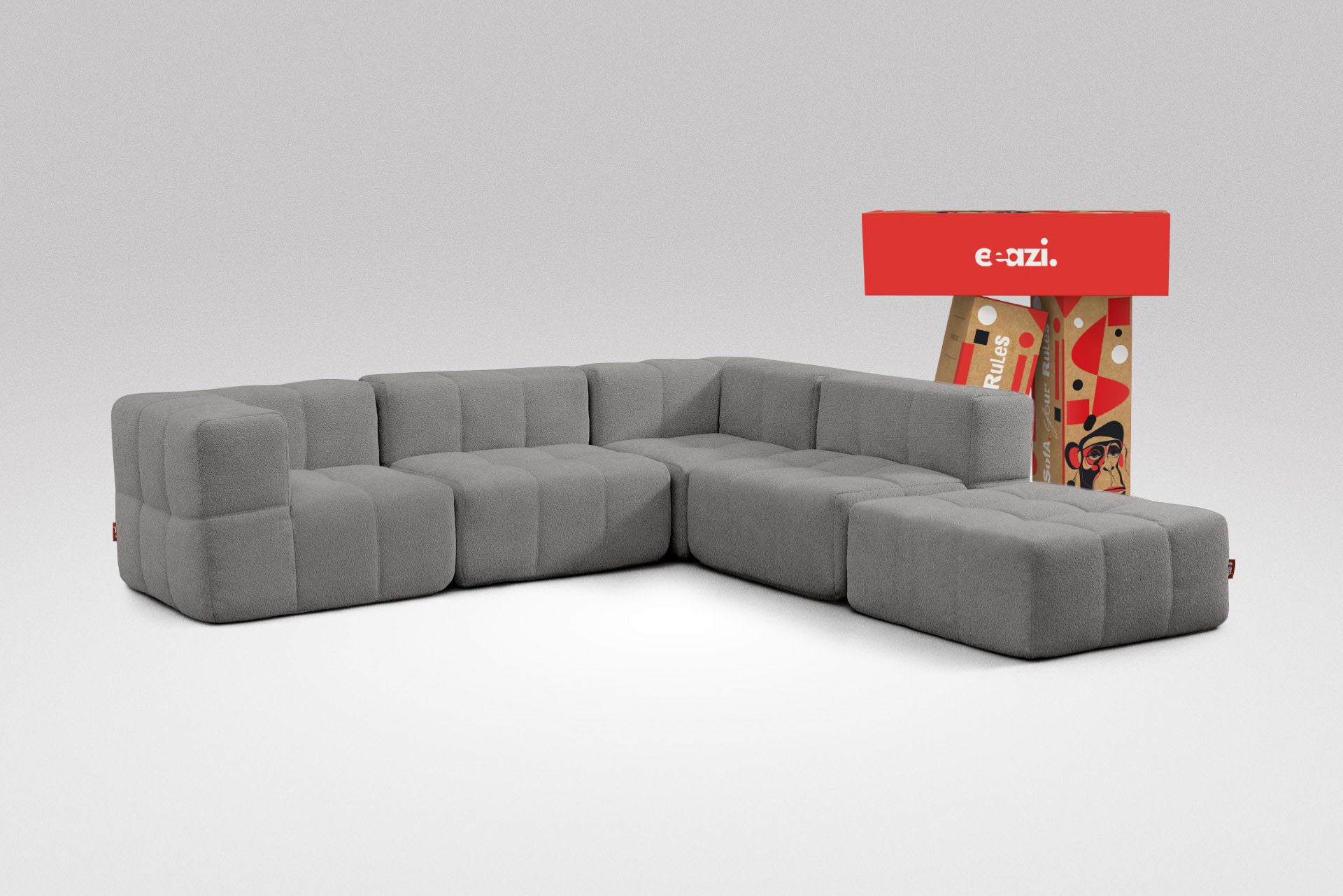 5 Teiliges Modulares Sofa – Grau-0