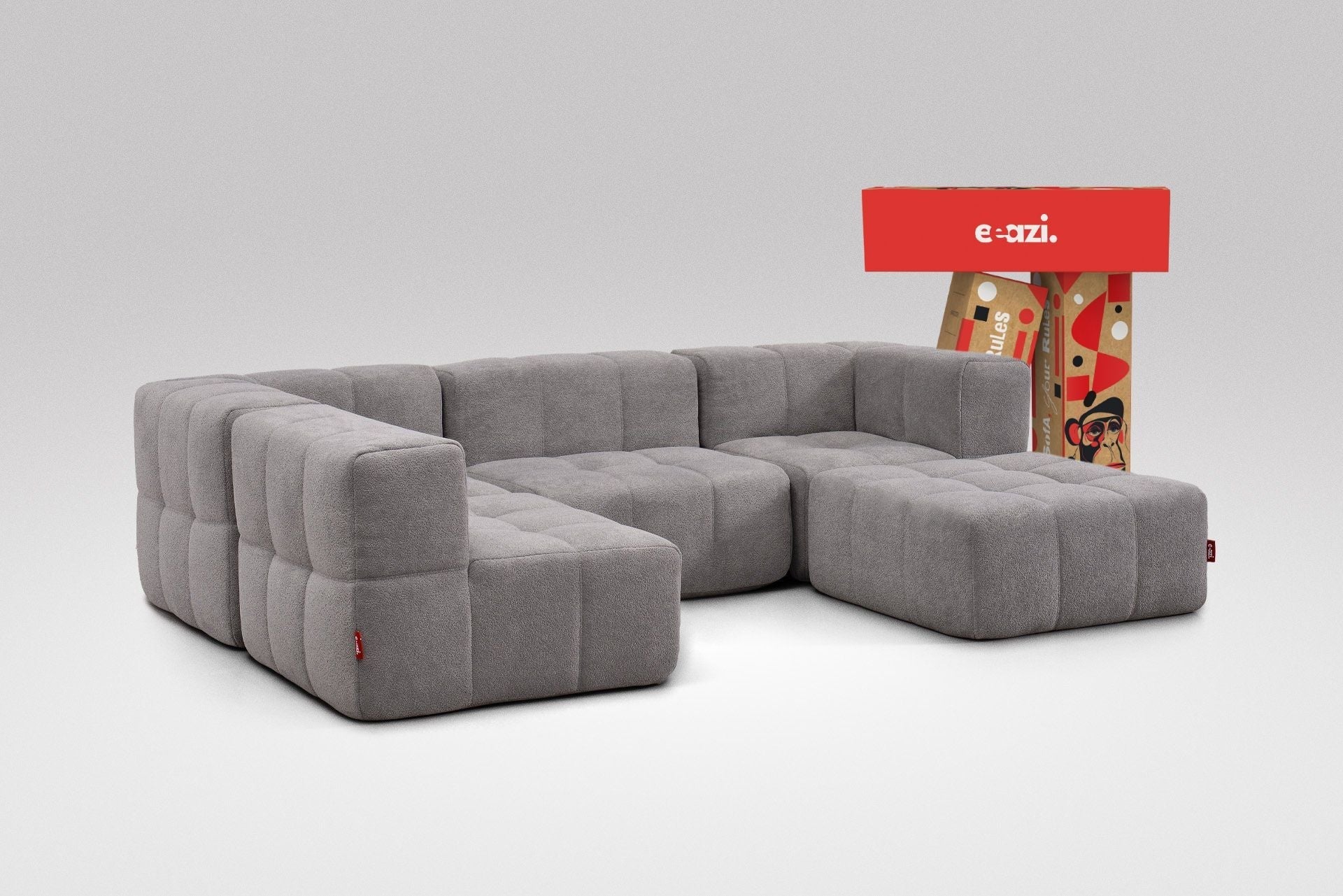 5 Teiliges Modulares Sofa – Grau-0