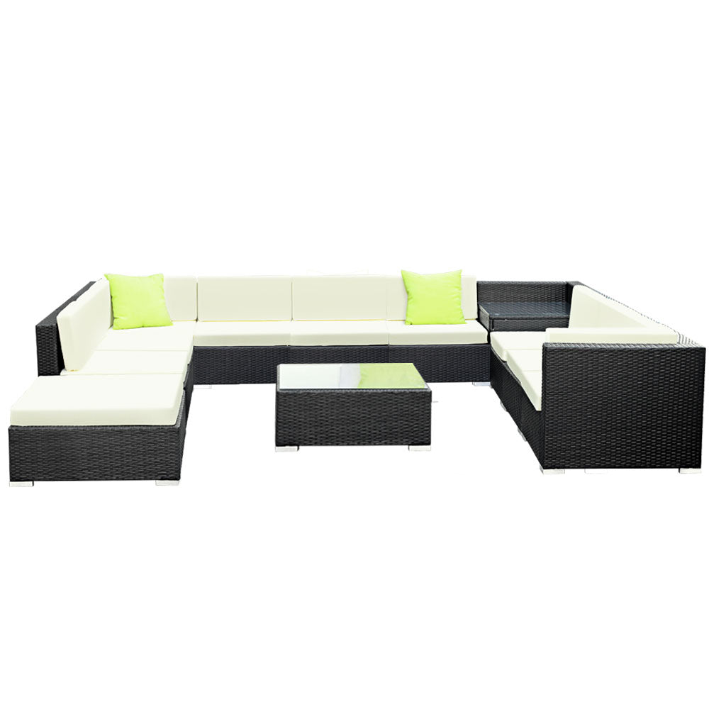 NNEDSZ 12PC Outdoor Furniture Sofa Set Wicker Garden Patio Lounge
