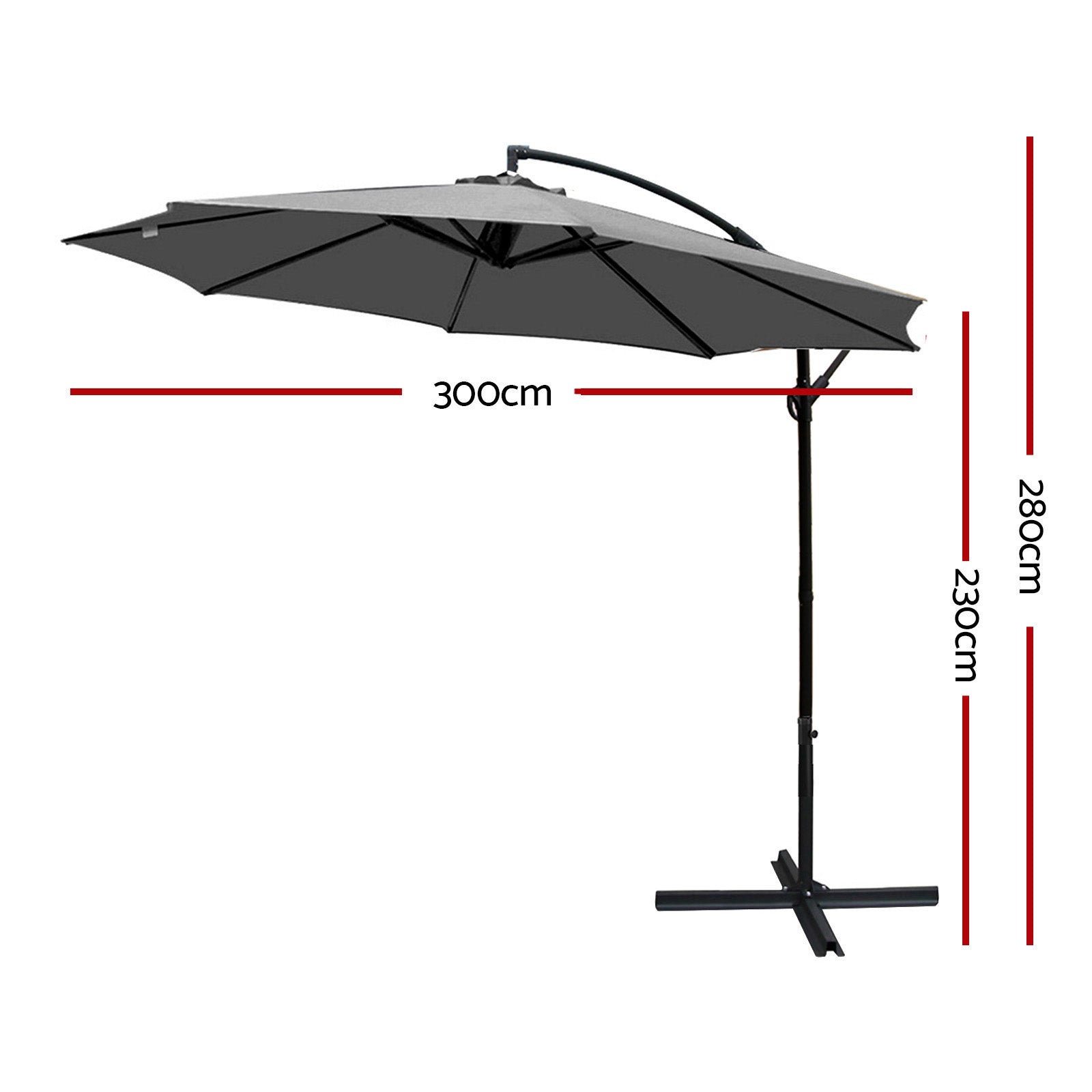 NNEDSZ 3M Outdoor Furniture Garden Umbrella Charcoal