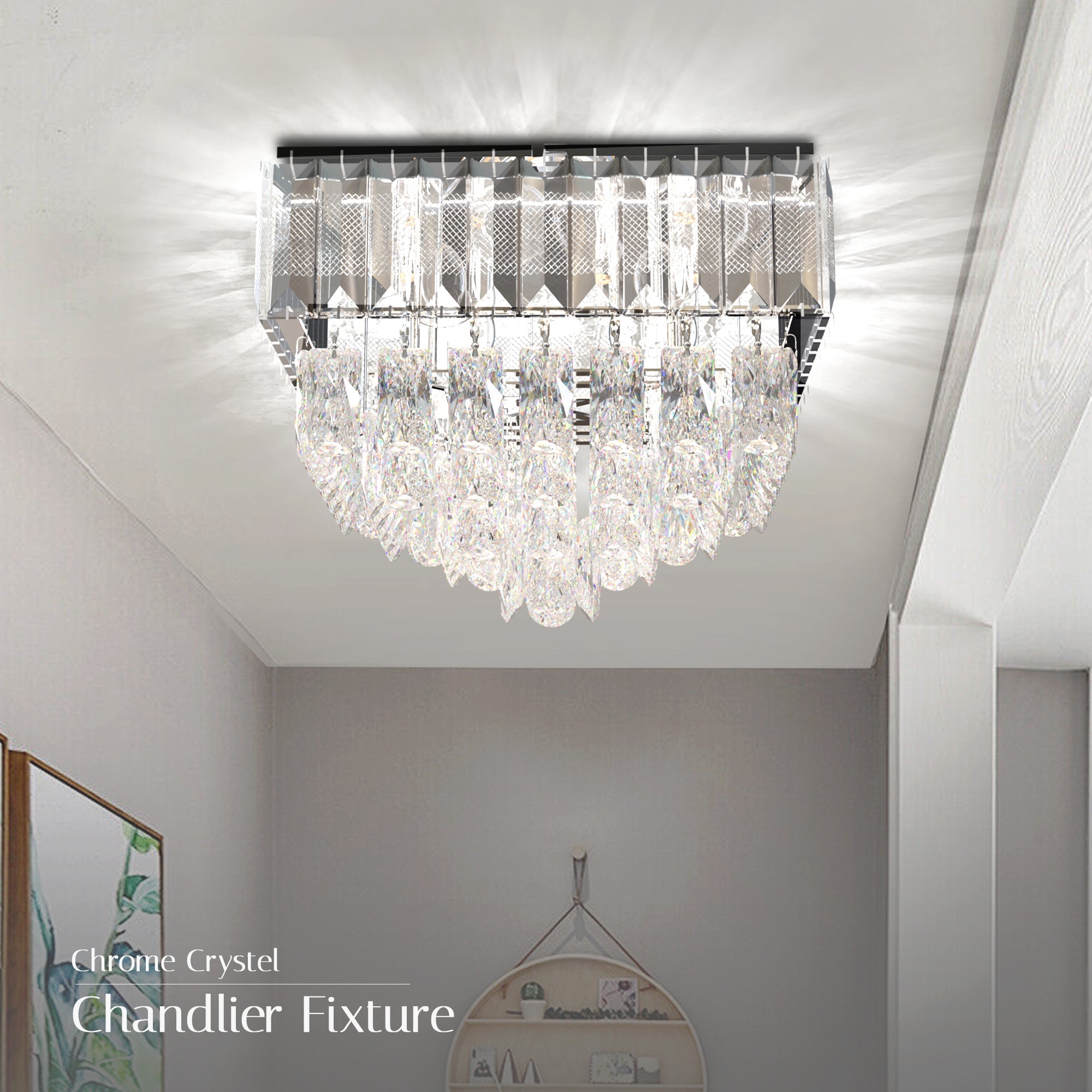 Modern Rectangular Chandelier | Crystal Living Room~5426