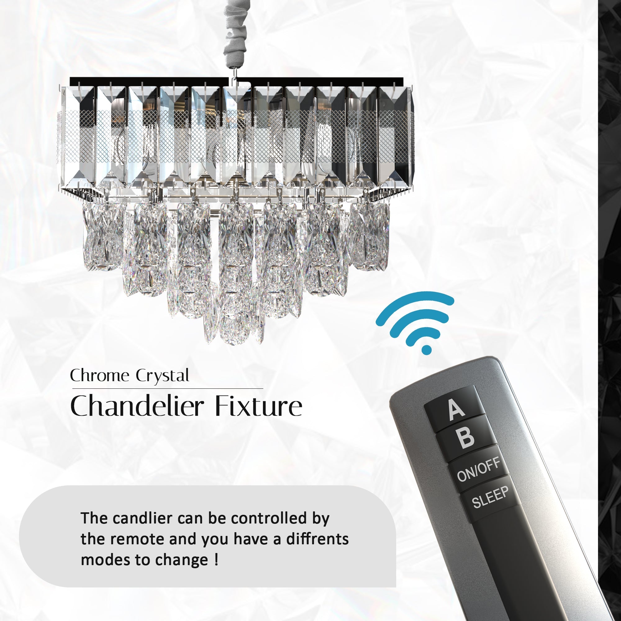 Modern Rectangular Chandelier | Crystal Living Room~5426