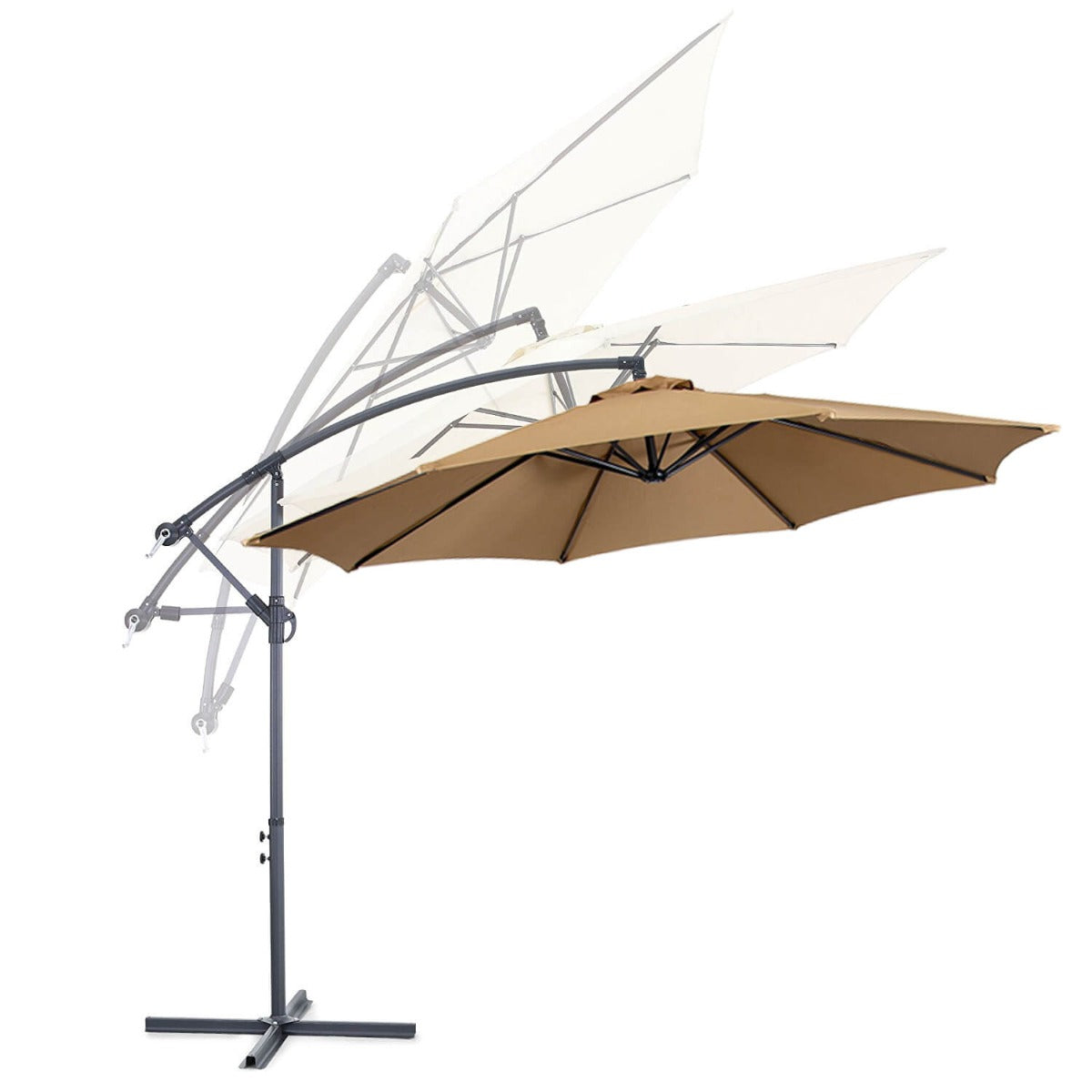 Hanging parasol 2.7 m - several colors - khaki